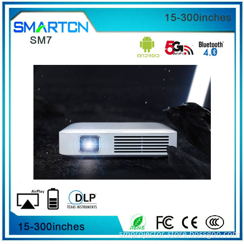 China 300 inch short throw 1080P smart handle projector built in wifi bluetooth for cellphone use